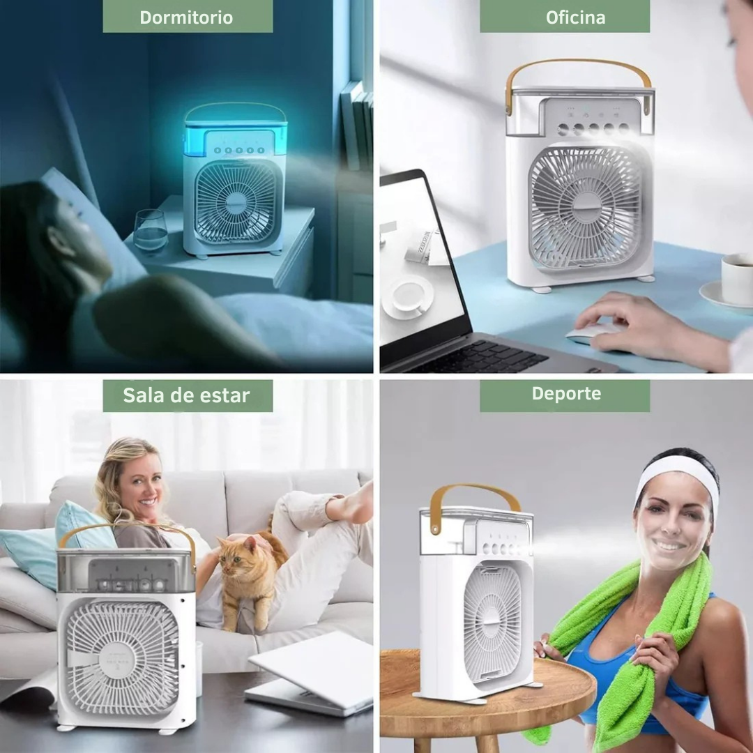 Ventilador De Aire Frio y Humidificador con Luces Led
