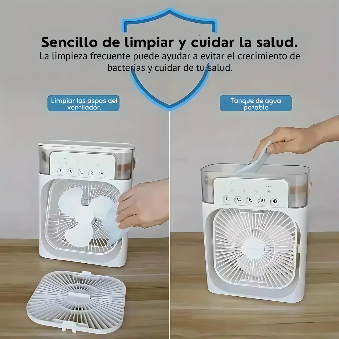 Ventilador De Aire Frio y Humidificador con Luces Led