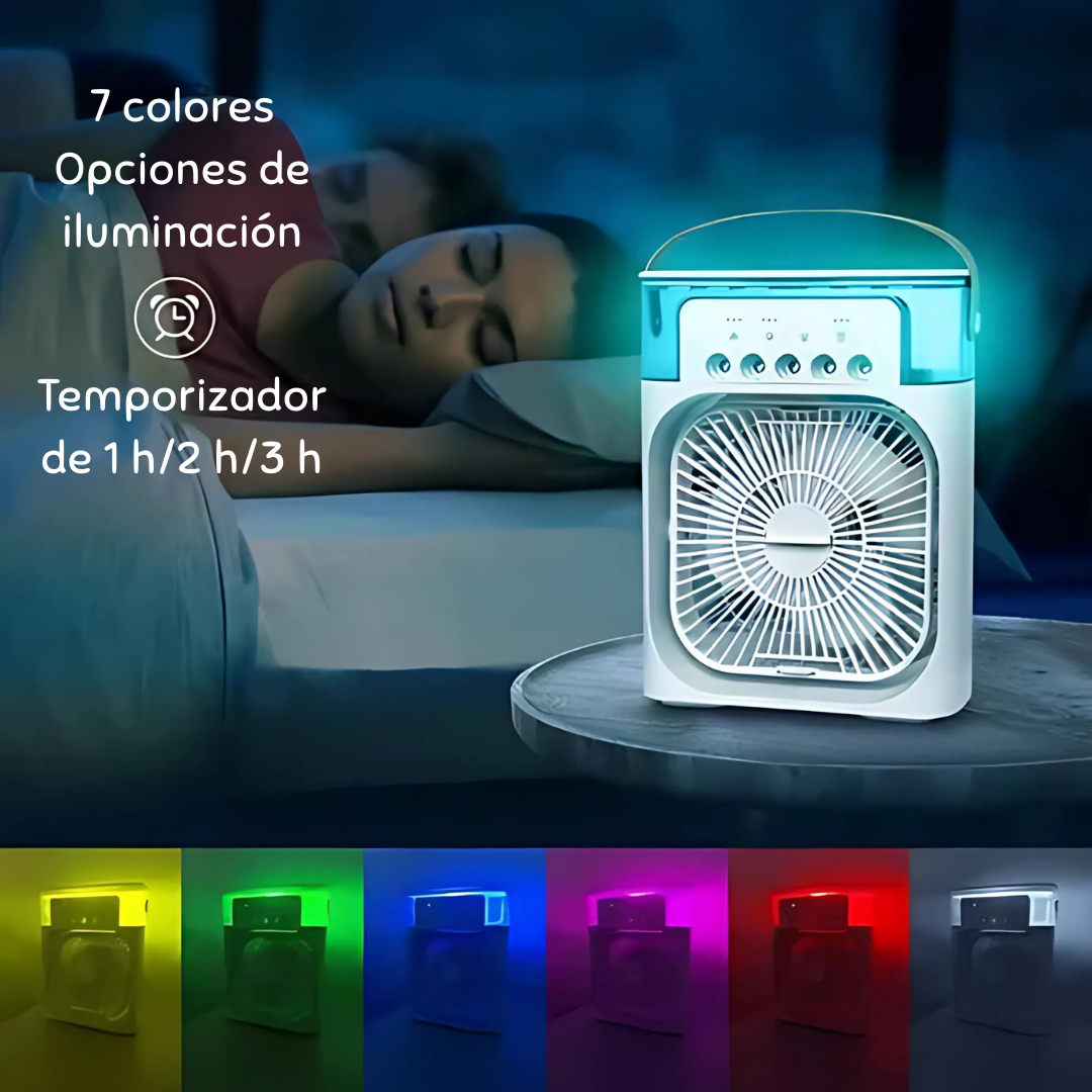 Ventilador De Aire Frio y Humidificador con Luces Led