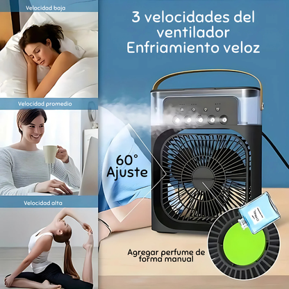 Ventilador De Aire Frio y Humidificador con Luces Led